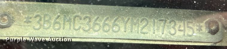 image for item NL9487 2000 Dodge Ram 3500  flatbed pickup truck