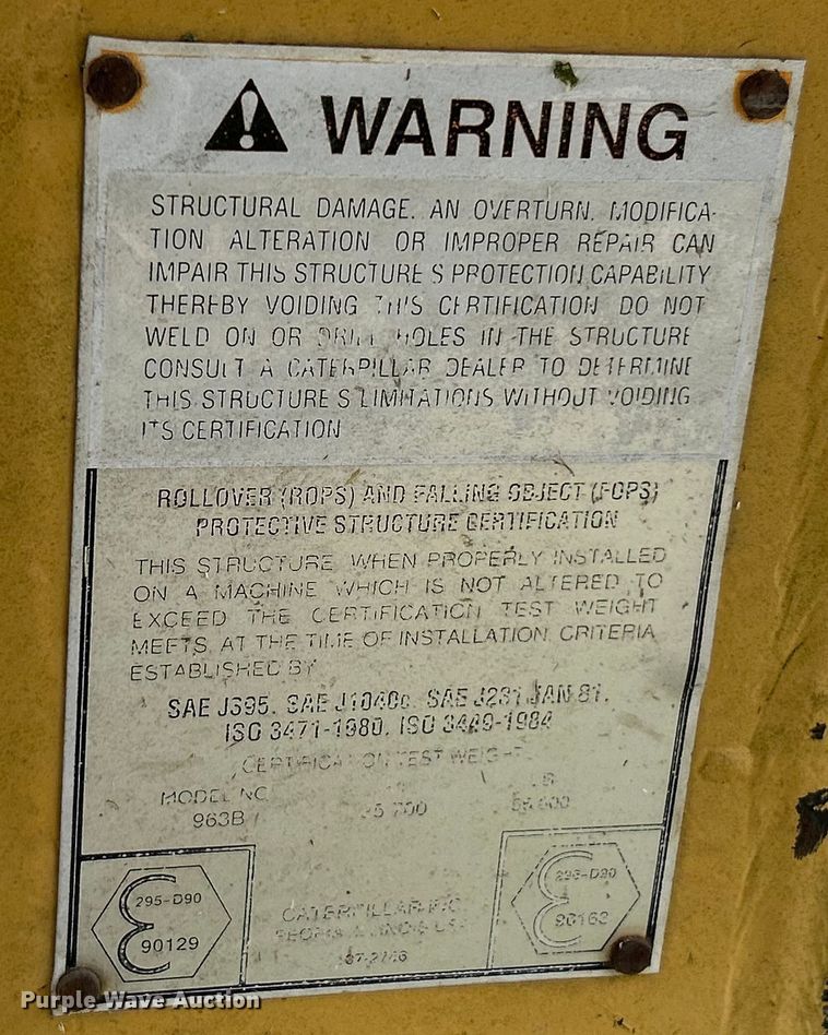 image for item NL9504 Caterpillar 963B  ROPS