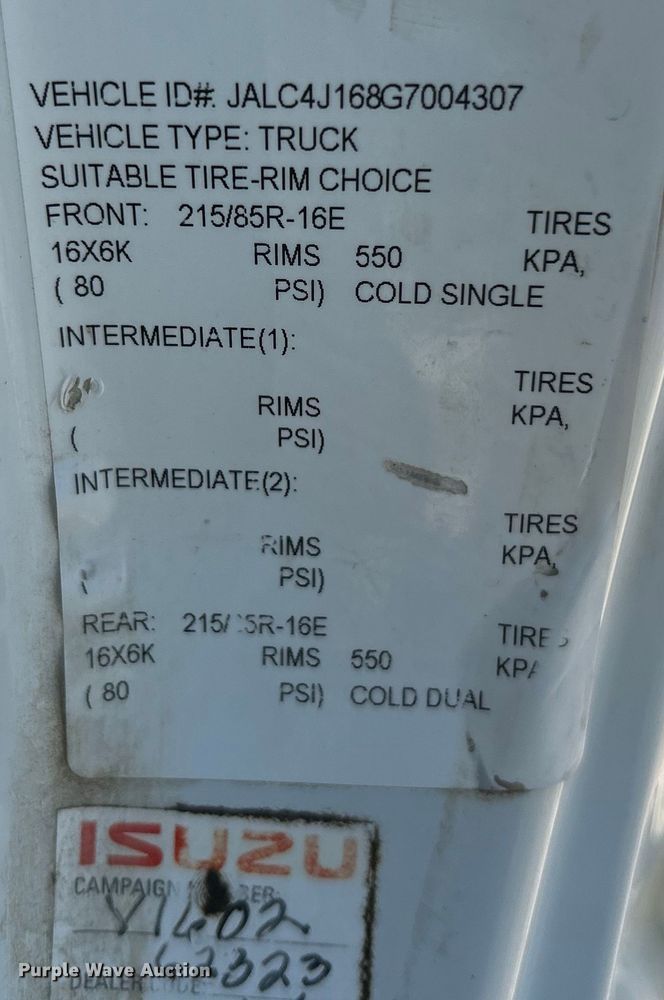 image for item NL9536 2016 Isuzu NPR HD  Crew Cab box truck