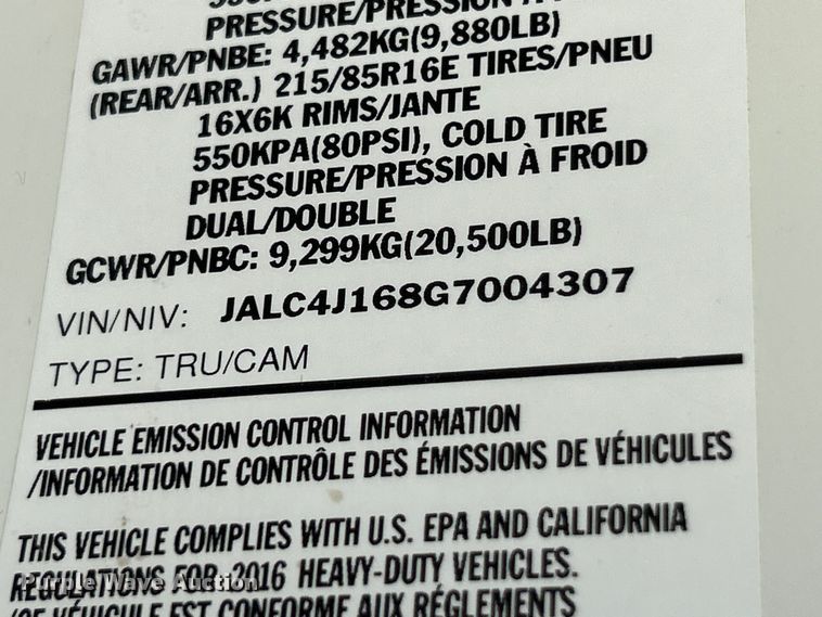 image for item NL9536 2016 Isuzu NPR HD  Crew Cab box truck