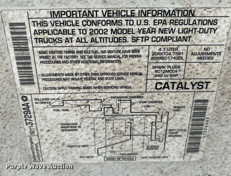image for item NL9546 2002 Dodge Ram 1500 SLT  Quad Cab pickup truck