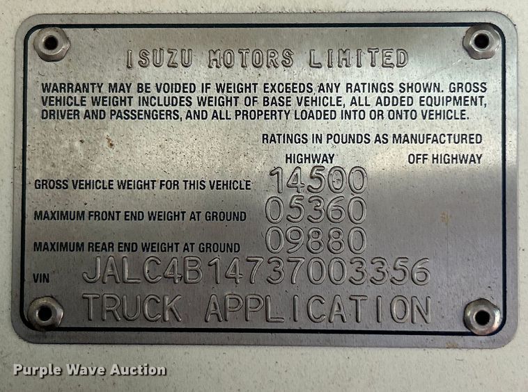 image for item NL9593 2003 Isuzu NPR HD  box truck