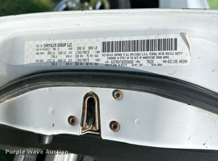 image for item NP9469 2013 Dodge Ram 2500  Crew Cab pickup truck