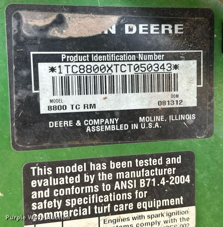 image for item NP9471 John Deere 8800 lawn mower
