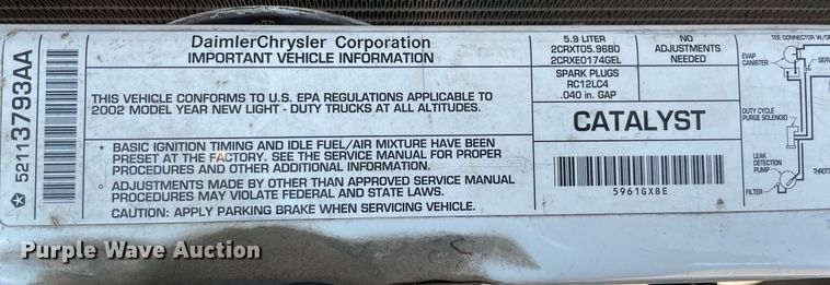 image for item NT9534 2002 Dodge Ram 2500  Quad Cab pickup truck