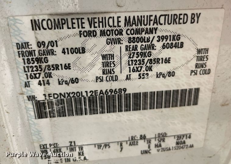 image for item NT9536 2002  Ford F250 Super Duty  SuperCab pickup truck