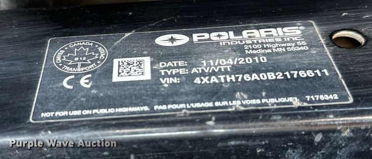 image for item OC9136 2011 Polaris Ranger 800 XP  utility vehicle