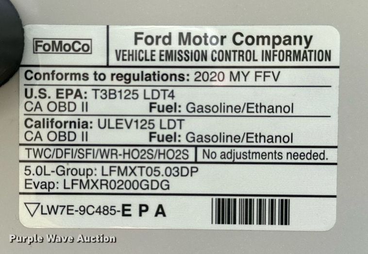 image for item OC9168 2020 Ford F150 Platinum  SuperCrew pickup truck