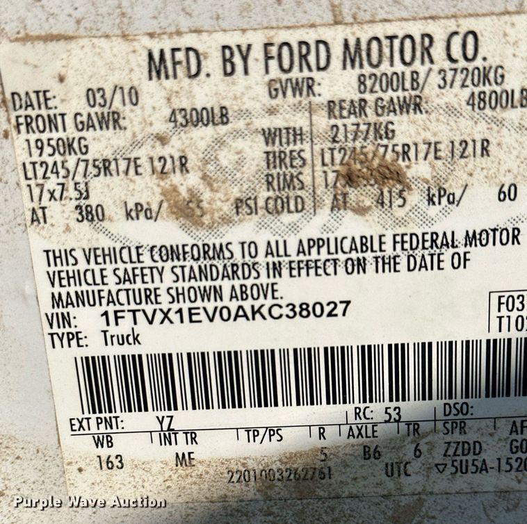 image for item OC9421 2010 Ford F150  SuperCab pickup truck