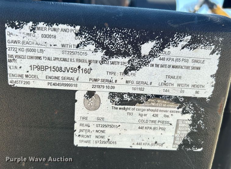 image for item DJ6250 2018 Premier Pump and Power  pump