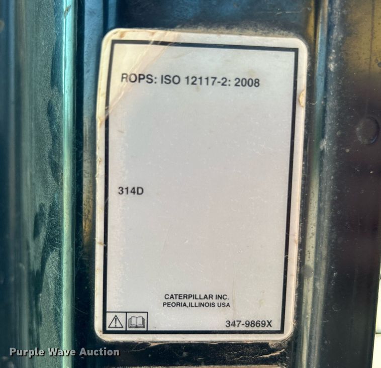 image for item DJ6265 2011 Caterpillar 314D LCR  excavator