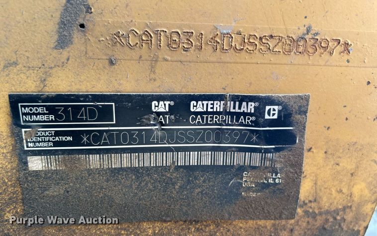 image for item DJ6265 2011 Caterpillar 314D LCR  excavator