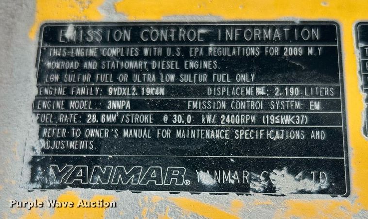 image for item DJ6288 2010 John Deere 50D  mini excavator