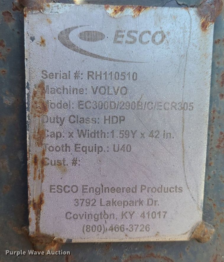 image for item DK3998 Esco EC300D/290B/C/ECR305  42"W excavator bucket