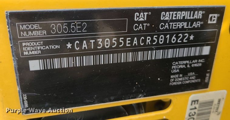 image for item DK4012 2016 Caterpillar 305.5E2  mini excavator