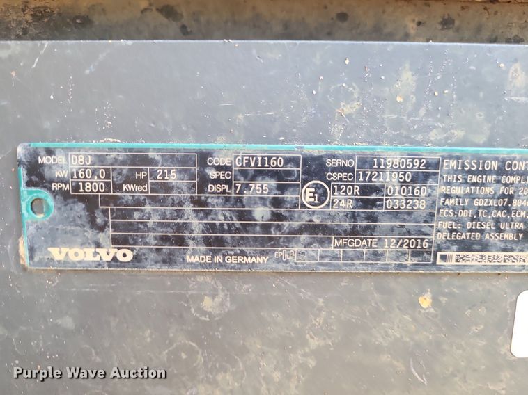 image for item DK4017 2017 Volvo EC250EL  excavator