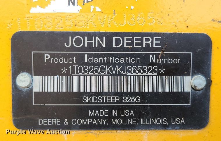 image for item DK4022 2019 John Deere 325G  tracked skid steer loader