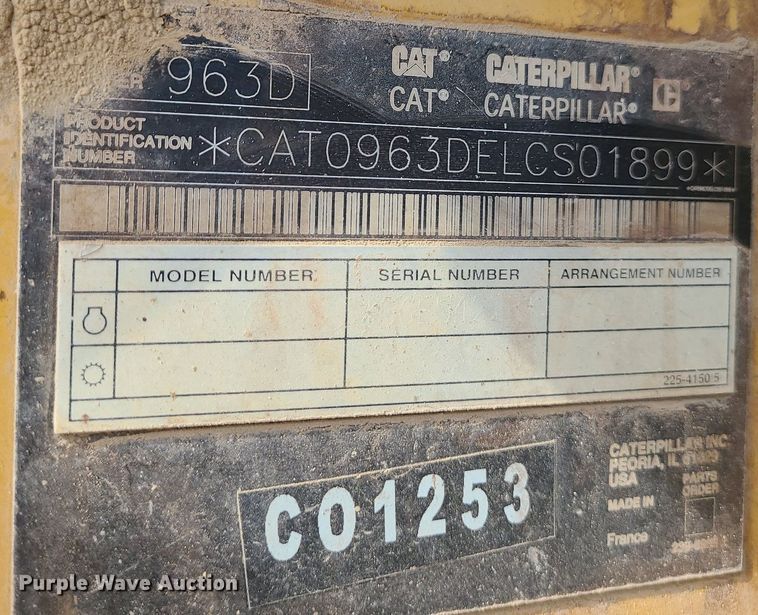 image for item DK4023 2013 Caterpillar 963D  track loader