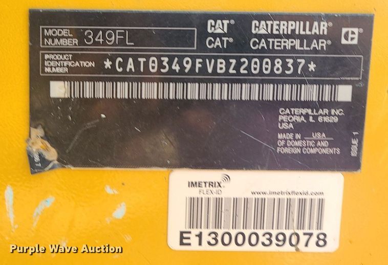 image for item DK4054 2016 Caterpillar 349FL  excavator