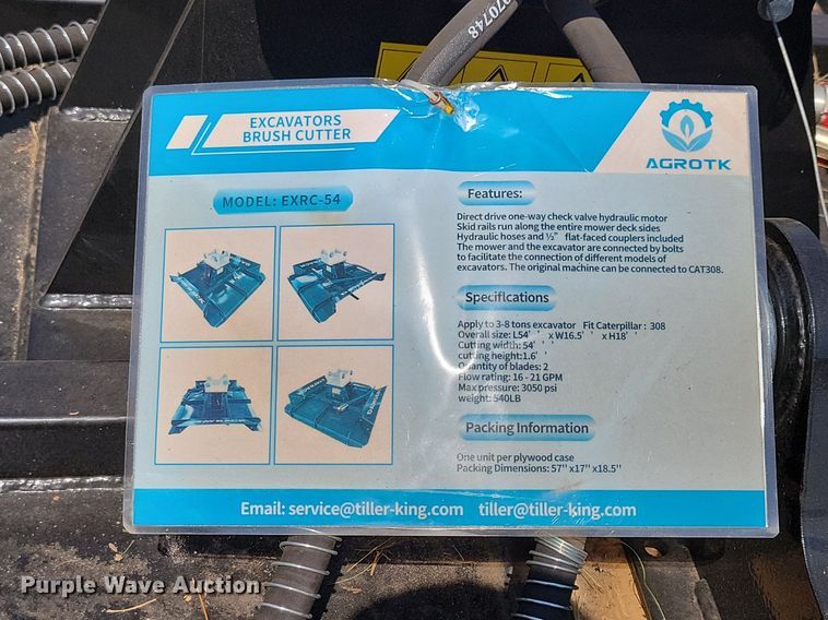 image for item DN4088 2022 Agrotk EXRC54  excavator rotary mower