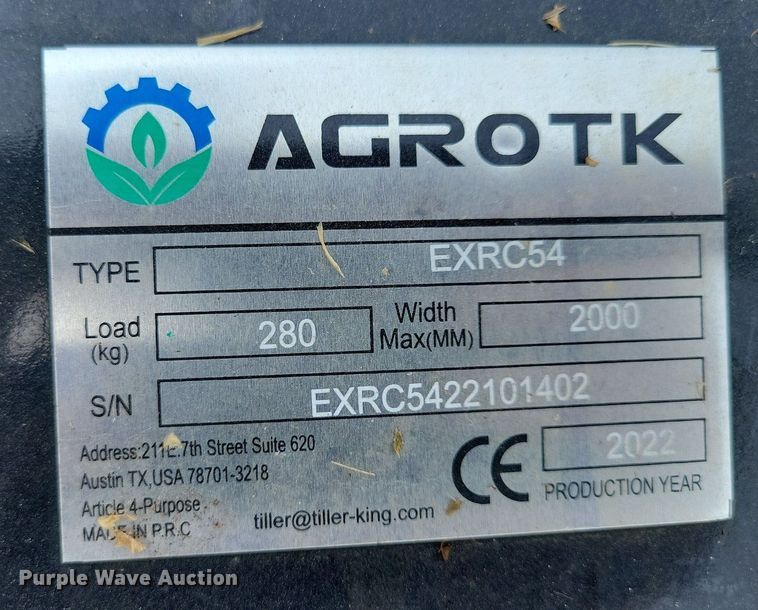 image for item DN4088 2022 Agrotk EXRC54  excavator rotary mower