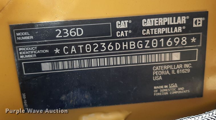 image for item DO3076 2015 Caterpillar 236D  skid steer loader