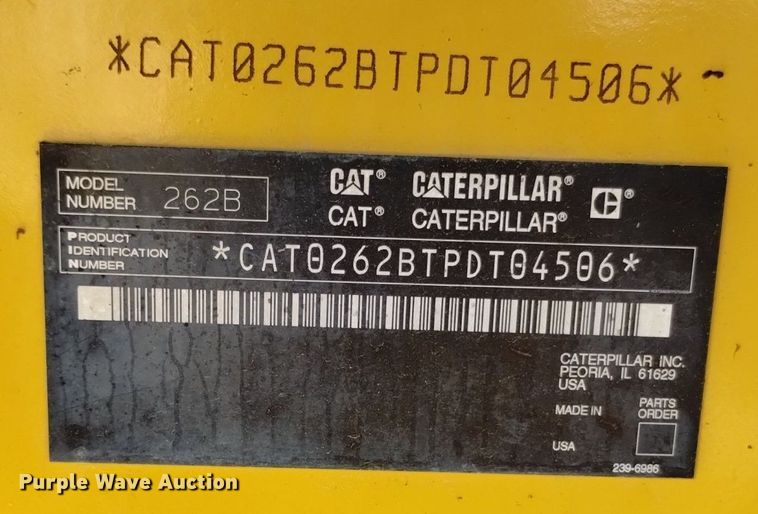 image for item DP3393 2007 Caterpillar 262B  skid steer loader