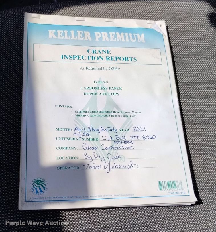 image for item DP3407 2004 Link-Belt RTC-8060  crane