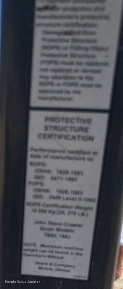 image for item DP5235 John Deere 700J LGP  dozer