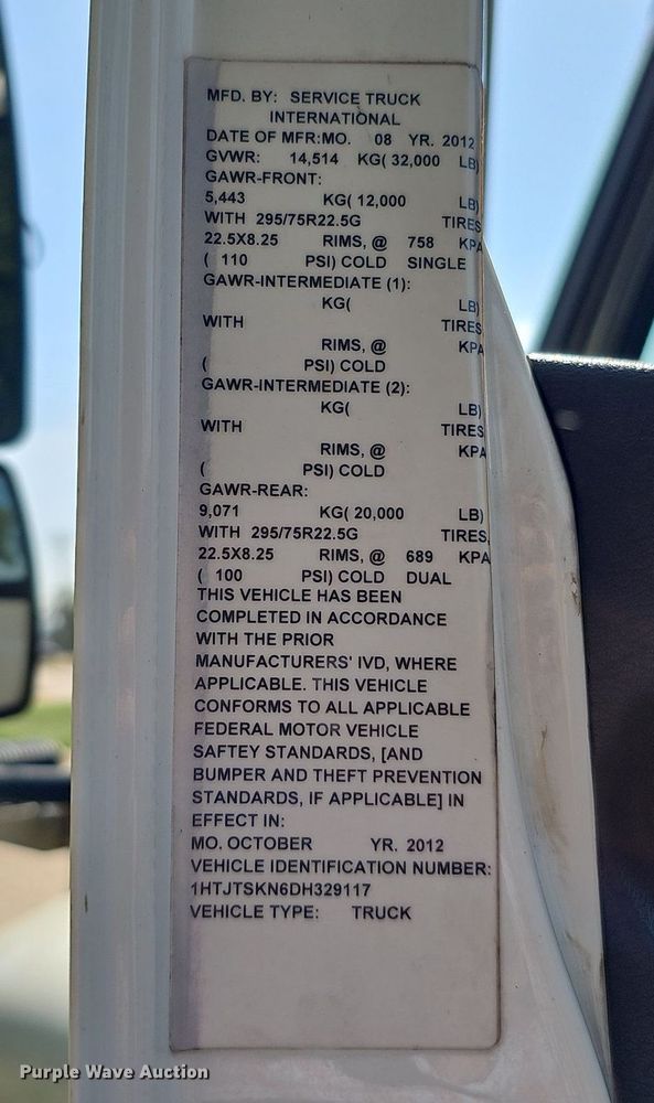 image for item DQ0206 2013 International DuraStar 4300  dump truck