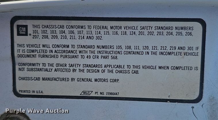 image for item DQ0248 1996 Chevrolet Kodiak C6500  dump truck