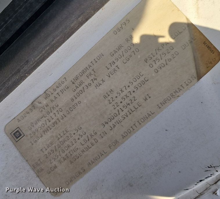 image for item DQ0248 1996 Chevrolet Kodiak C6500  dump truck