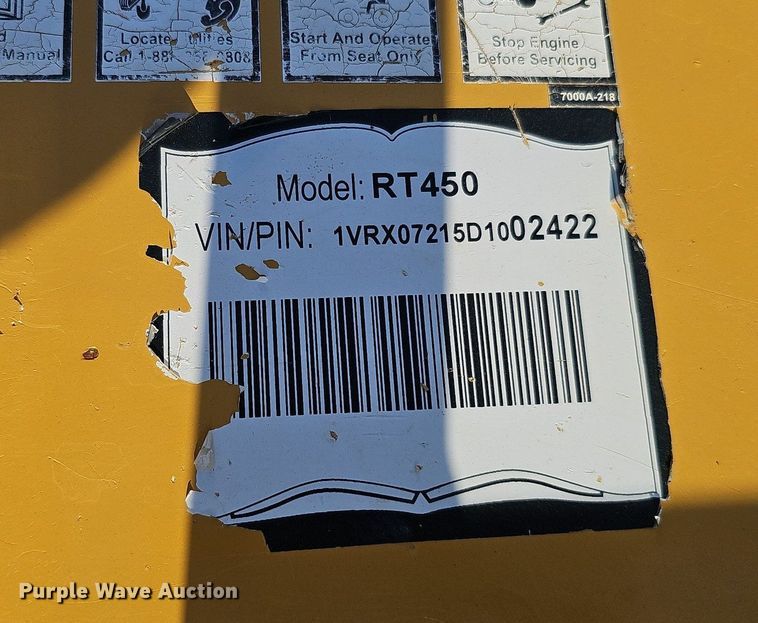 image for item DQ0256 2013 Vermeer RT450  trencher