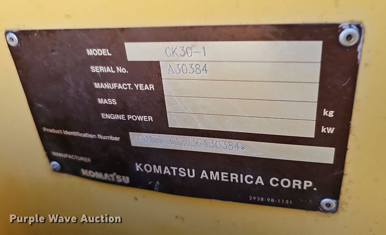 image for item DQ0272 2007 Komatsu CK30-1  tracked skid steer loader