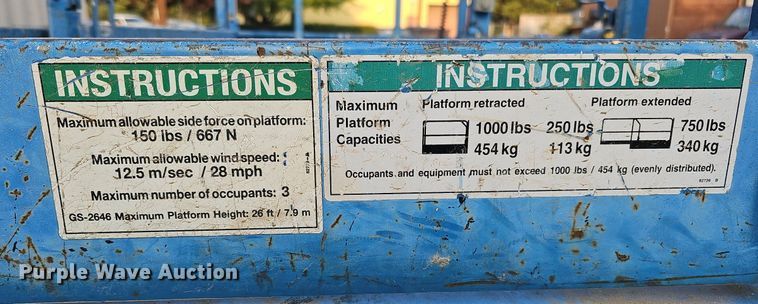 image for item DQ0306 2015 Genie GS-2646  scissor lift