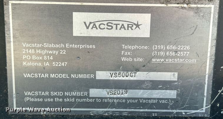 image for item DQ0909 2002 Vacstar VS500GT  sewer jetter trailer