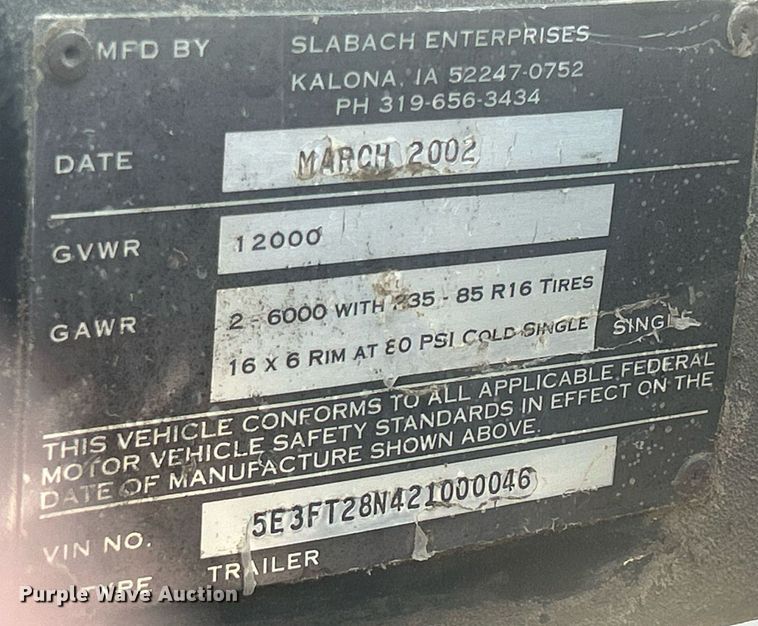 image for item DQ0909 2002 Vacstar VS500GT  sewer jetter trailer