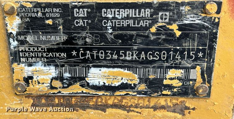 image for item DQ0922 2002 Caterpillar 345B  excavator