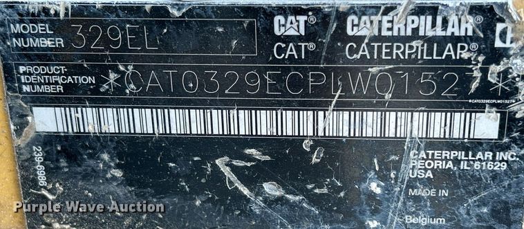 image for item DQ0926 2014 Caterpillar 329EL  excavator