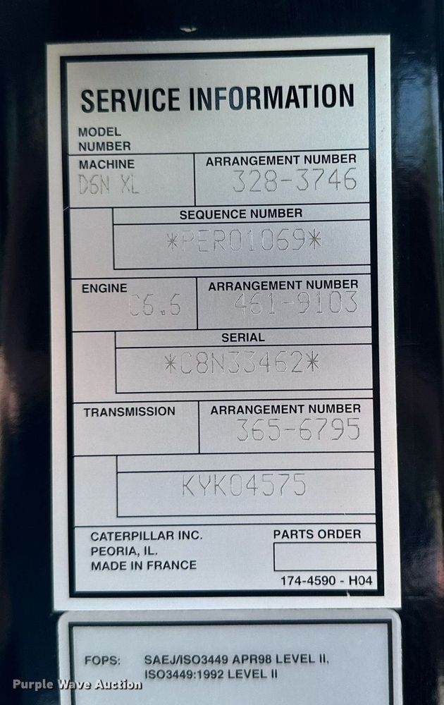 image for item DQ1376 2015 Caterpillar D6N XL  dozer