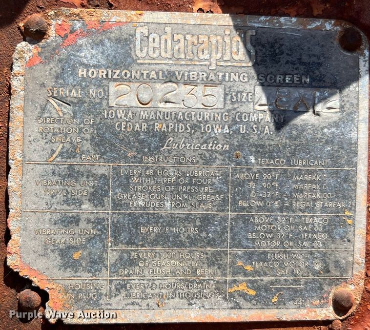 image for item DQ2165 Cedarapids  screen