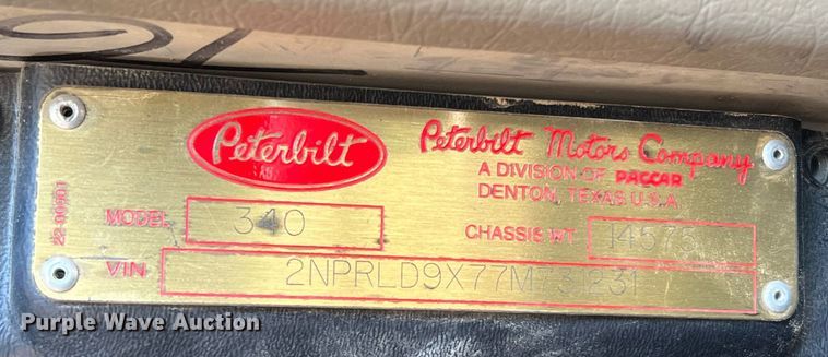 image for item DQ2168 2007 Peterbilt 340  dump truck