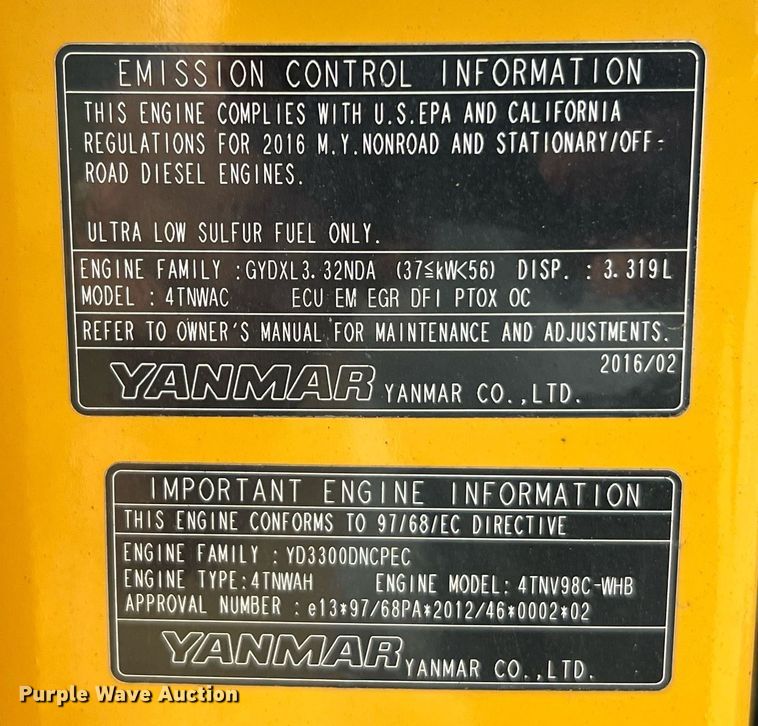 image for item DQ2171 2016 John Deere 60G  mini excavator