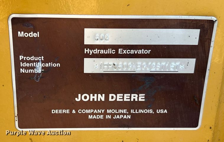 image for item DQ2171 2016 John Deere 60G  mini excavator