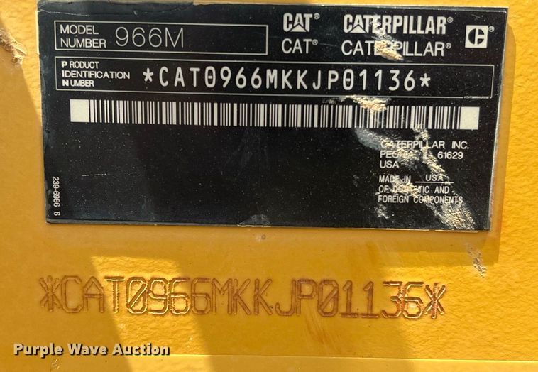 image for item DQ2186 2015 Caterpillar 966M  wheel loader