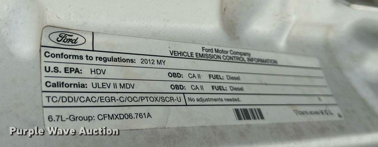 image for item DS2267 2012 Ford F250 Super Duty  Crew Cab flatbed pickup truck