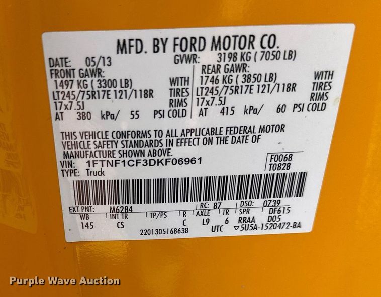 image for item DS2269 2013 Ford F150 pickup truck