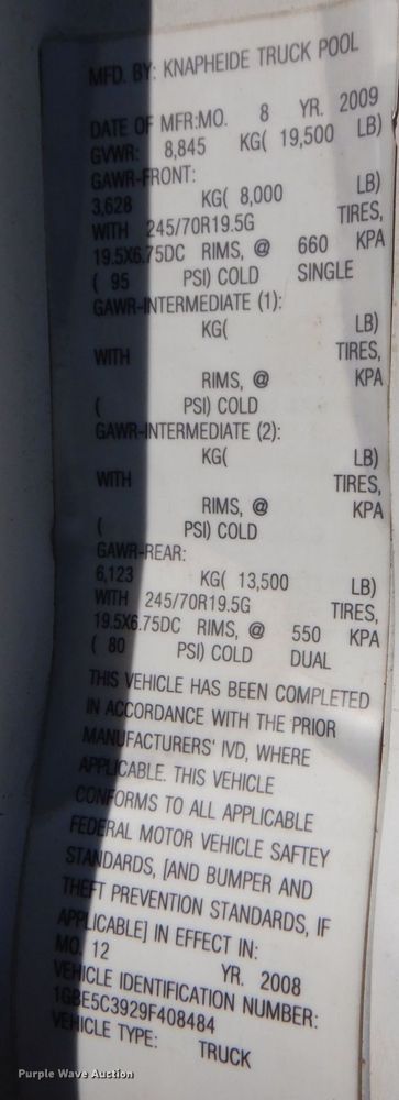 image for item DS5632 2009 Chevrolet  C5500 dump flatbed truck