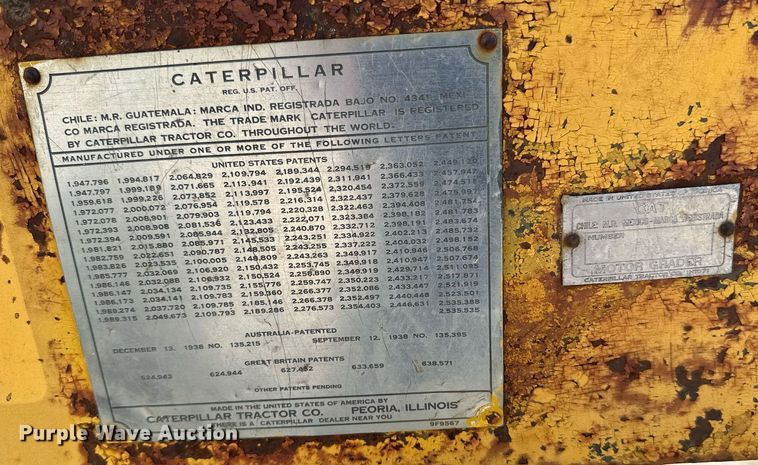 image for item HN9979 1951 Caterpillar 212  rigid frame motor grader