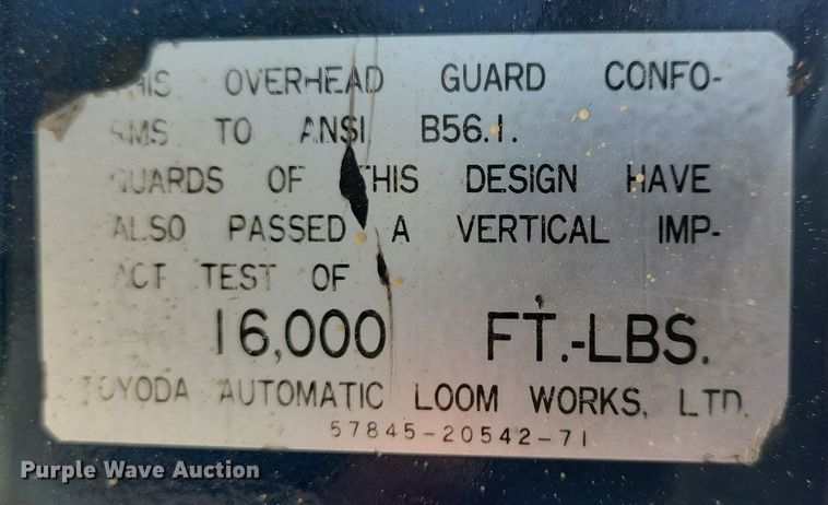 image for item IQ9896 Toyota 5FGC20  forklift